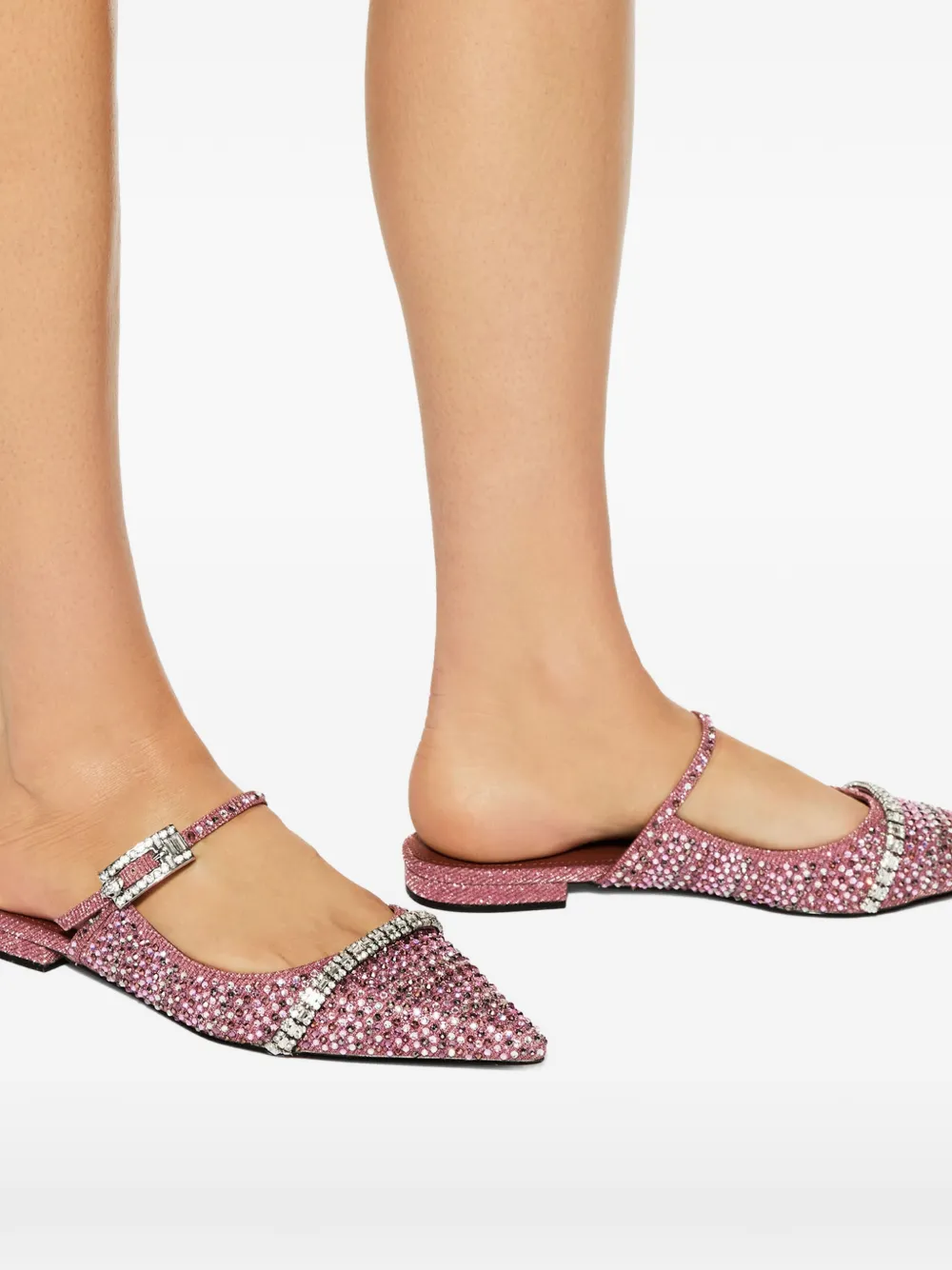 Kurt Geiger London Muiltjes met kristallen gesp Roze