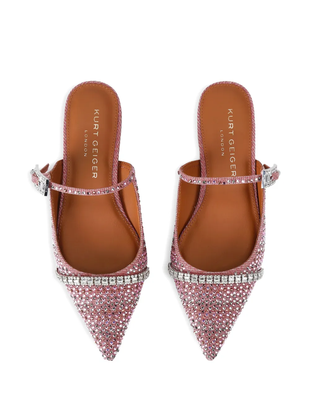 Kurt Geiger London Muiltjes met kristallen gesp Roze