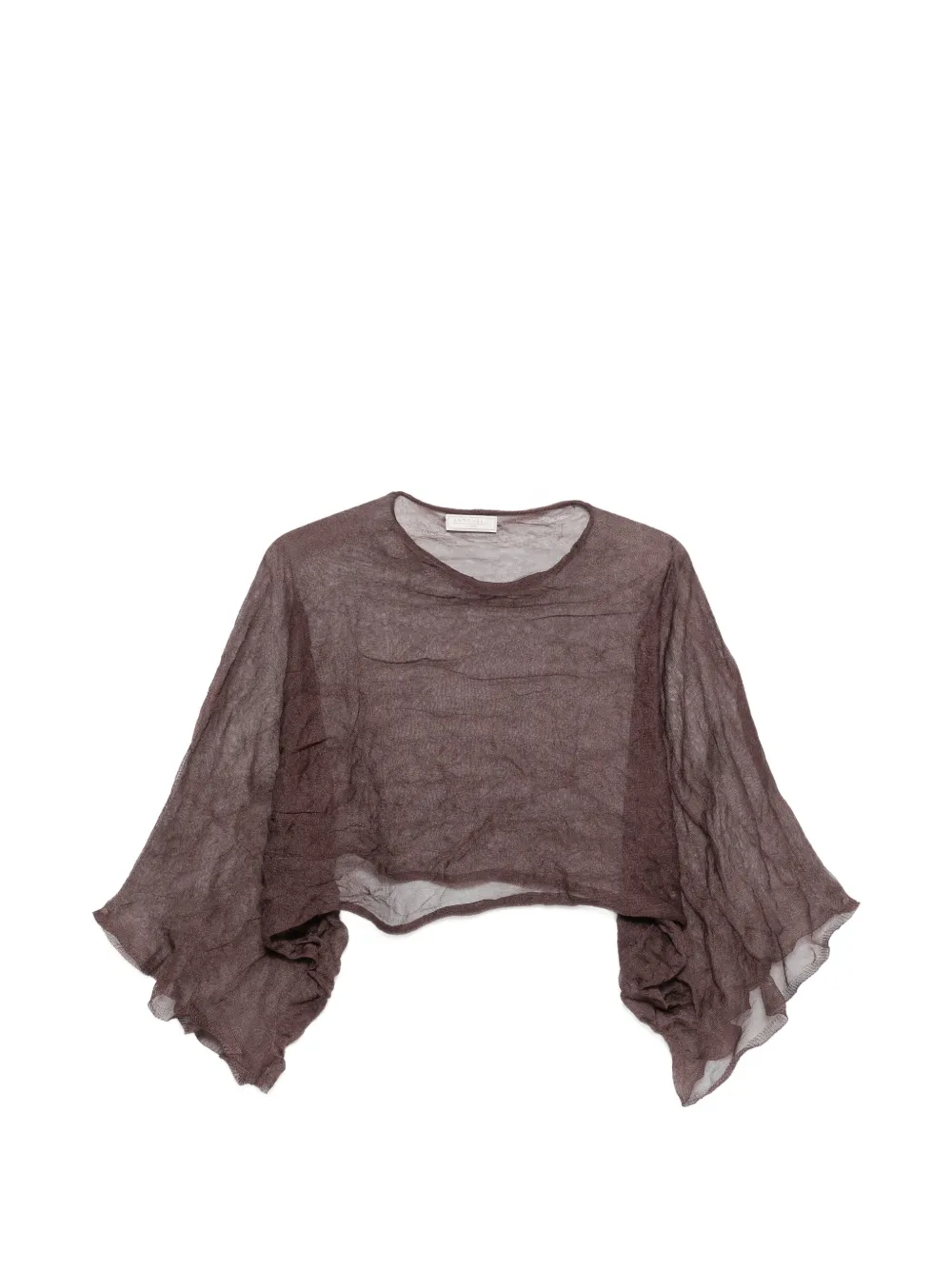 Antonelli Arnica crinkled crop top - Marrone