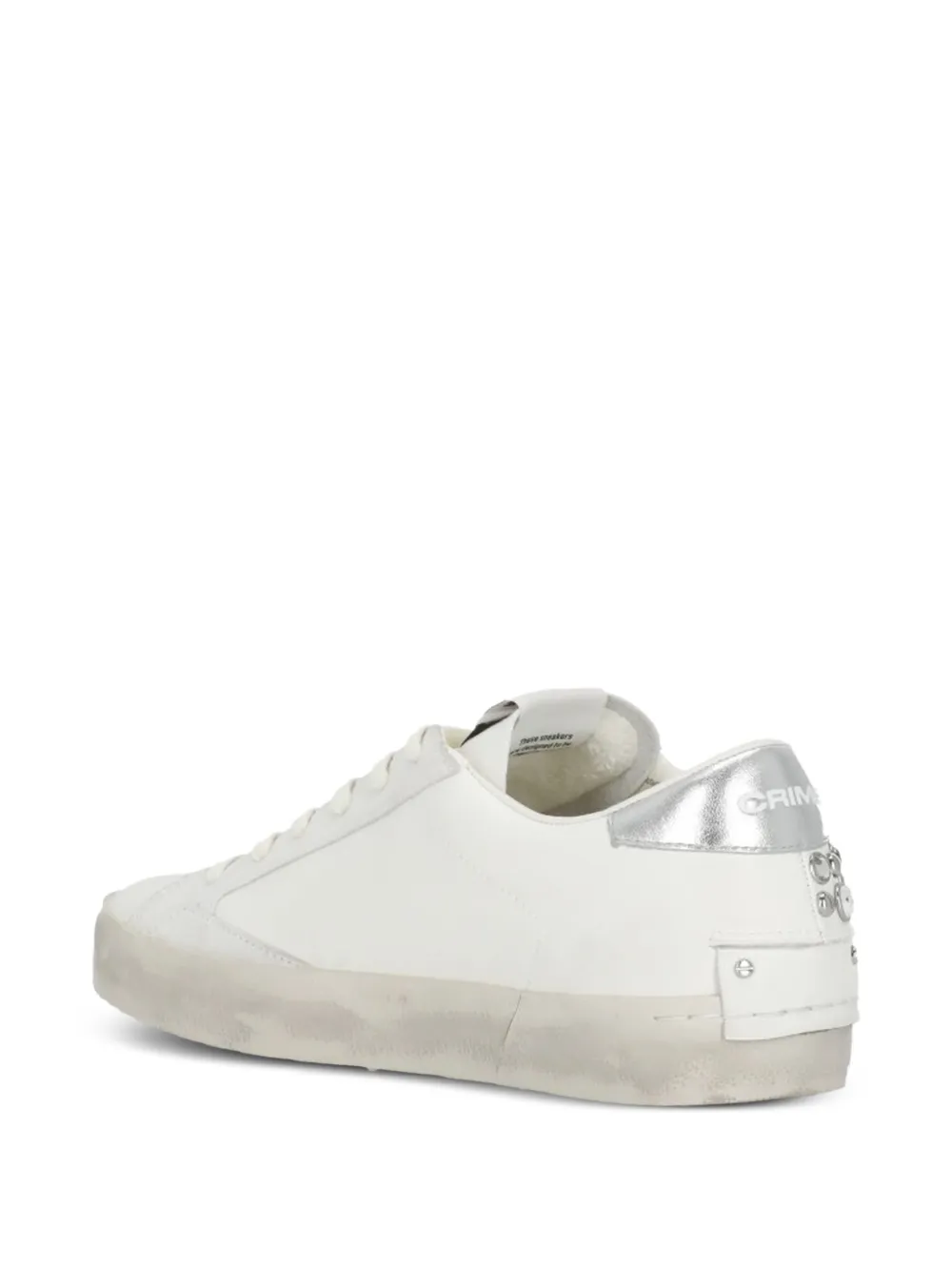 Crime London Sneakers verfraaid met kristallen Wit