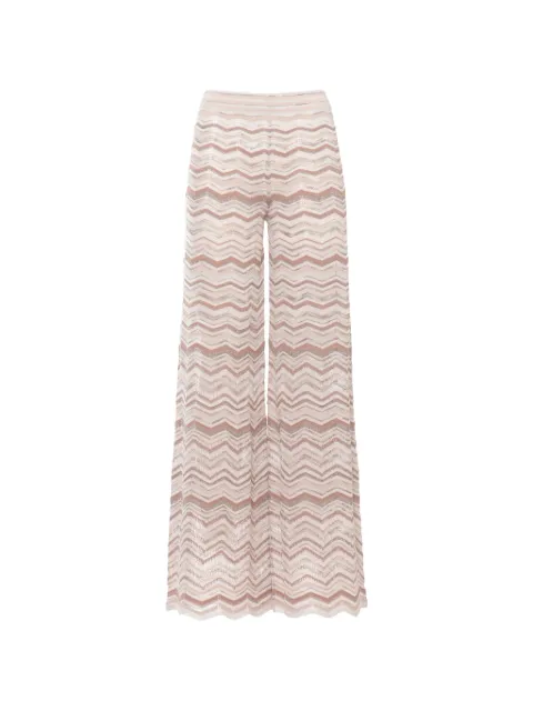 D.Exterior pantalones palazzo con motivo chevron