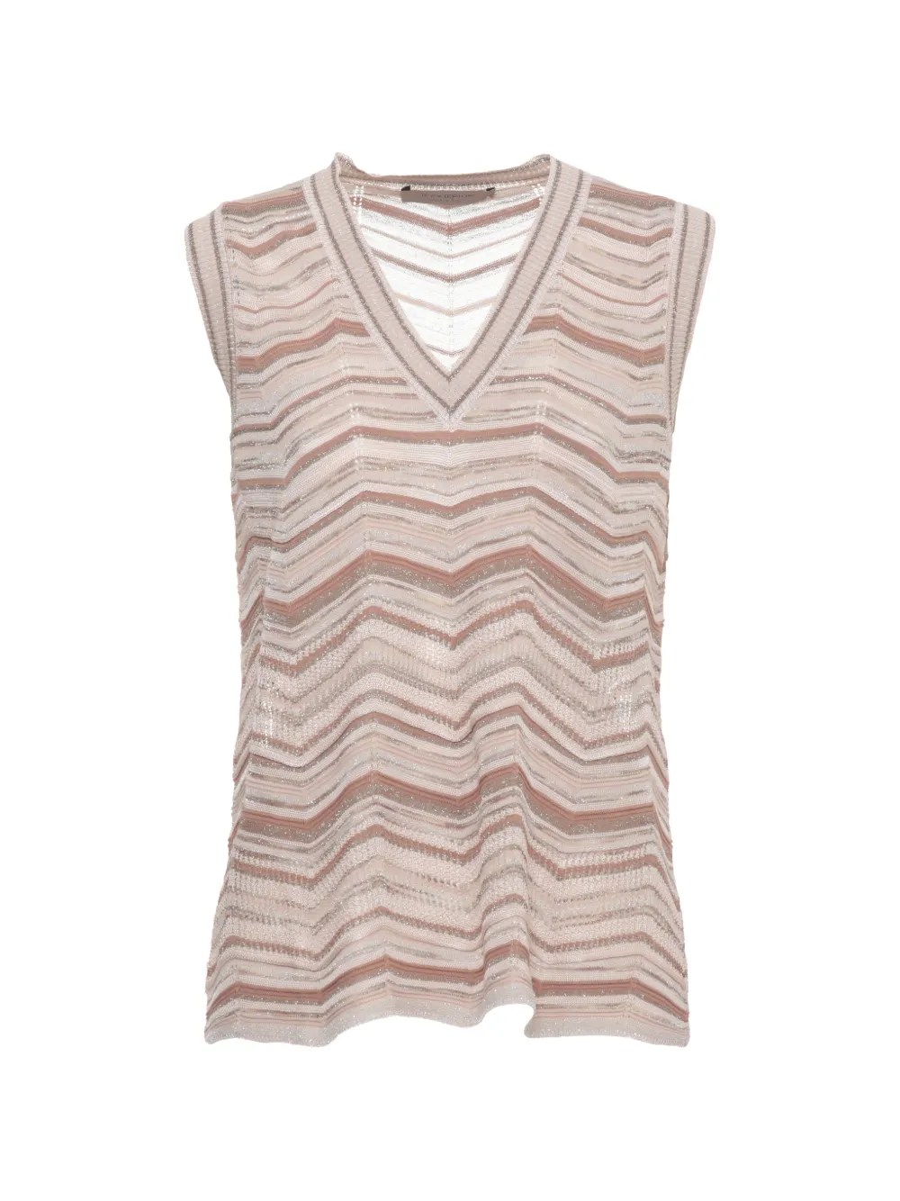 D.Exterior V-neck chevron top - Toni neutri