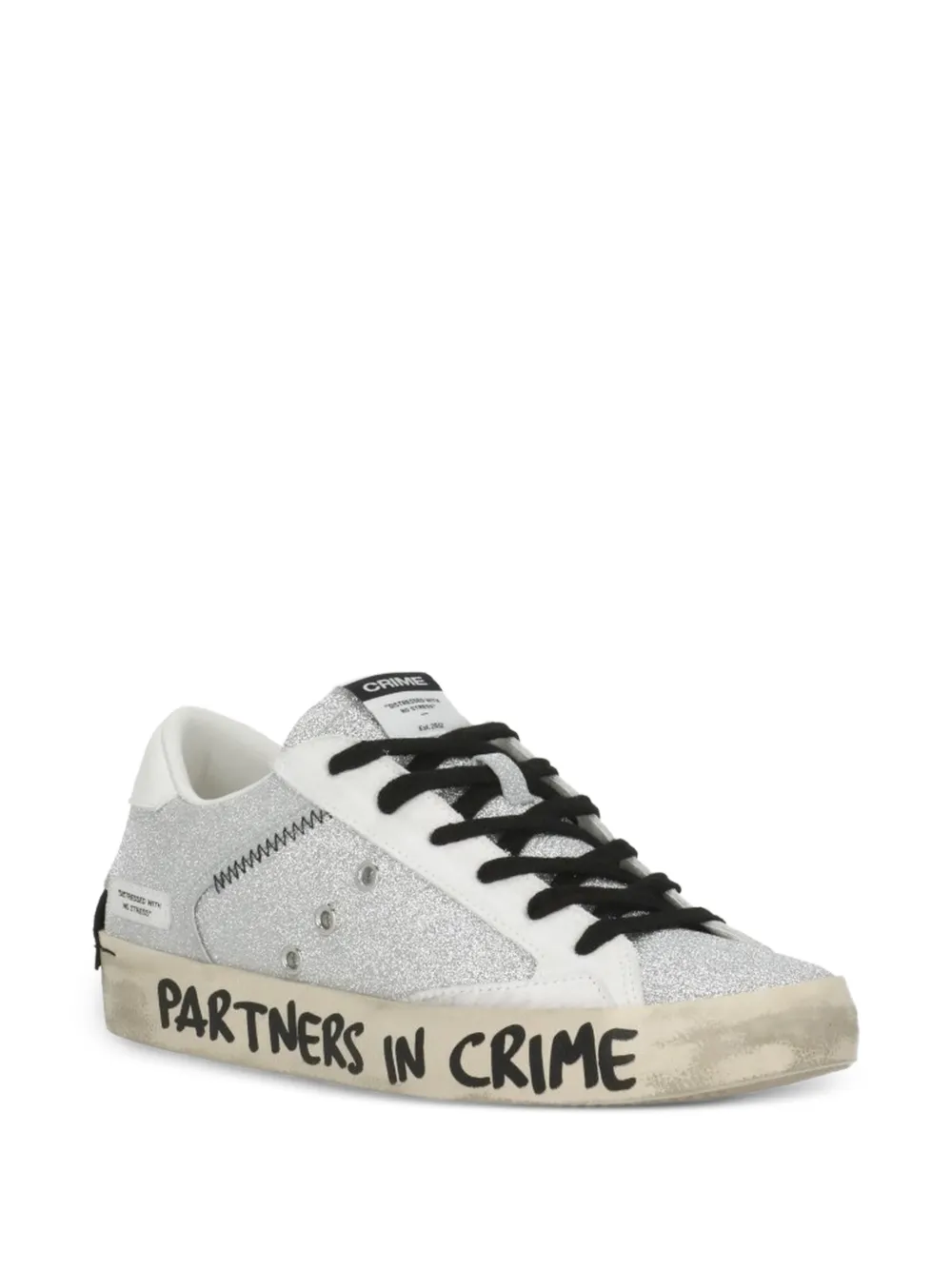 Crime London Sneakers met veters Zilver