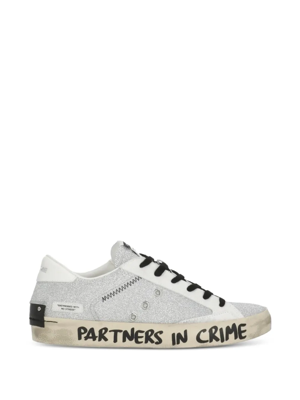 Crime London Sneakers met veters Zilver