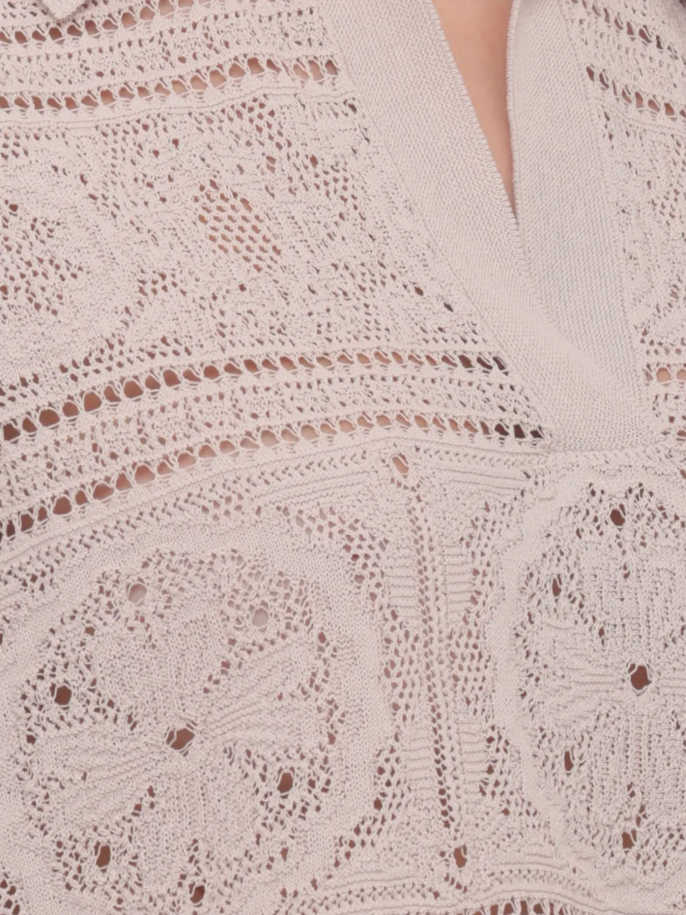 D.Exterior Gehaakte blouse Beige