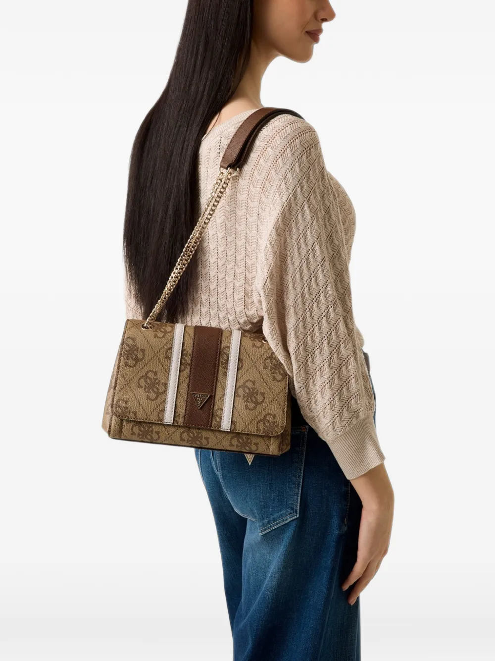 GUESS USA Noelle schoudertas Beige