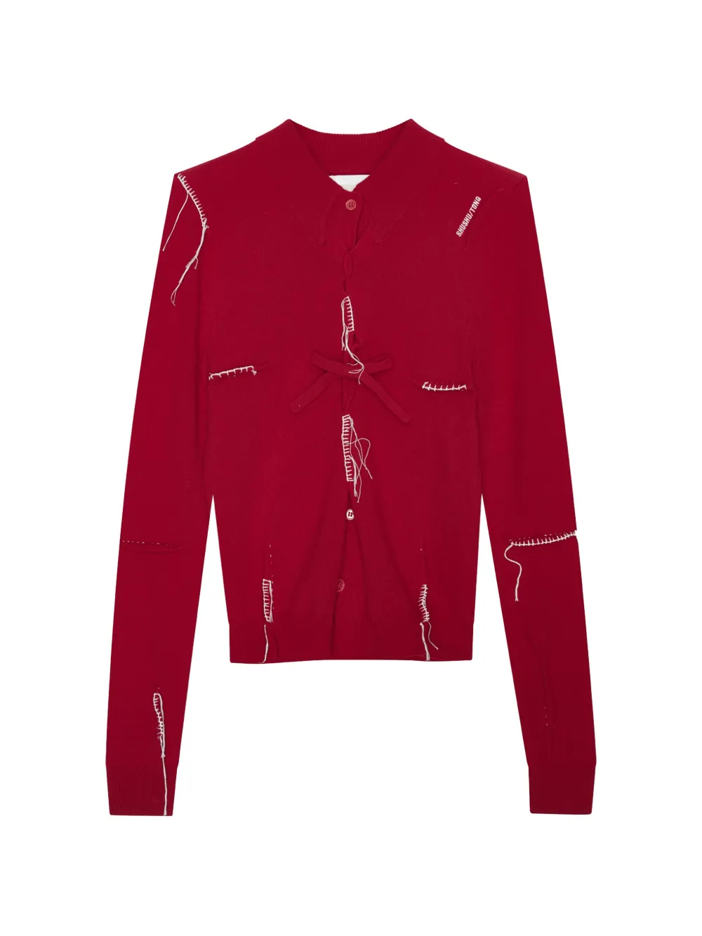 SHUSHU/TONG crew-neck cardigan - Red