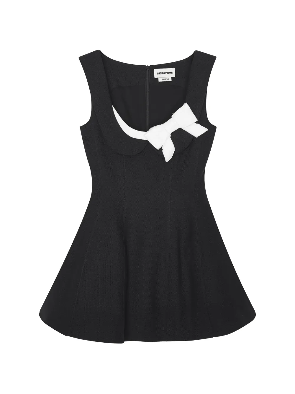 SHUSHU/TONG bow-embellishment midi dress - Nero