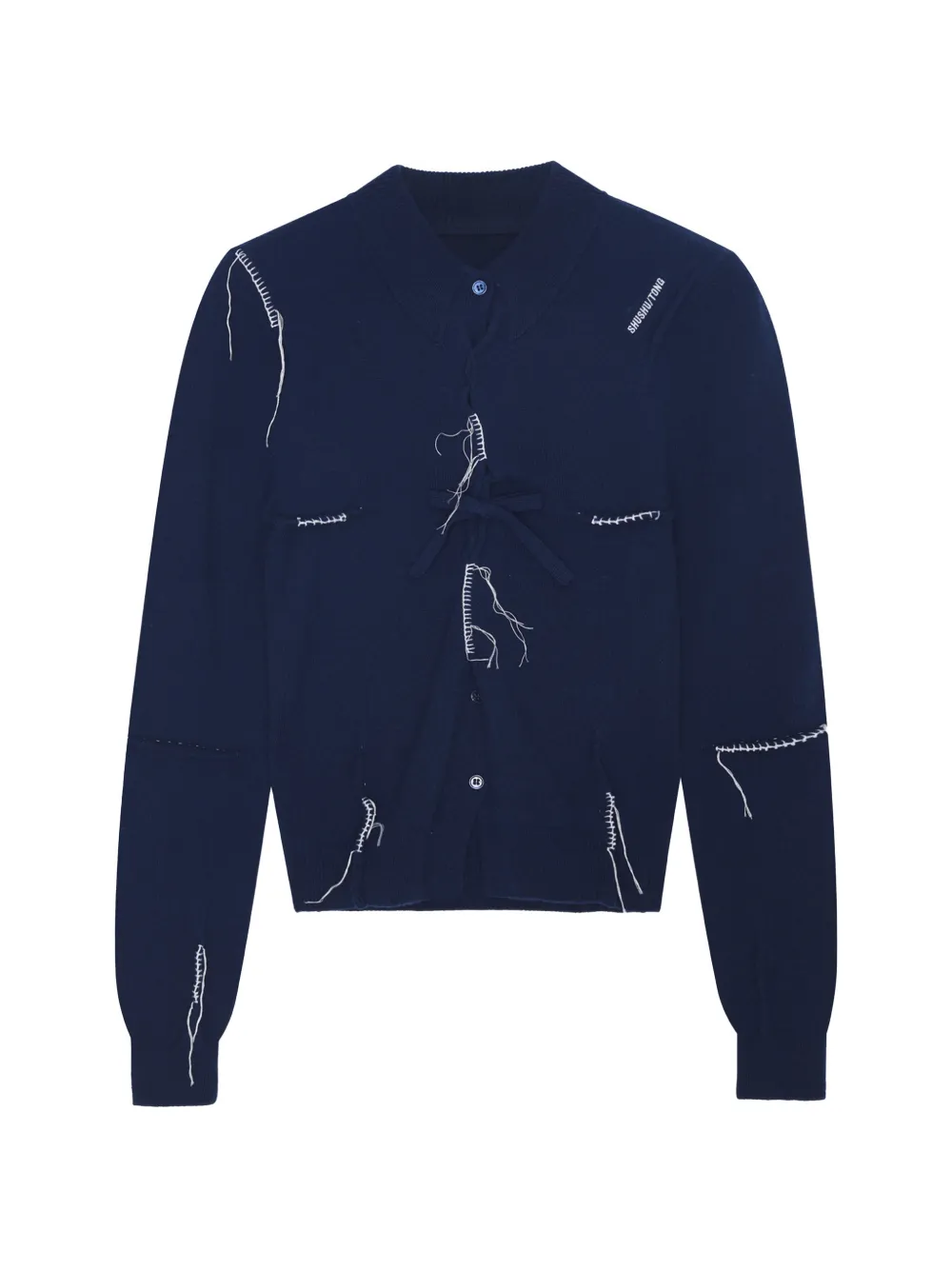 SHUSHU/TONG fringed-detail cardigan - Blu