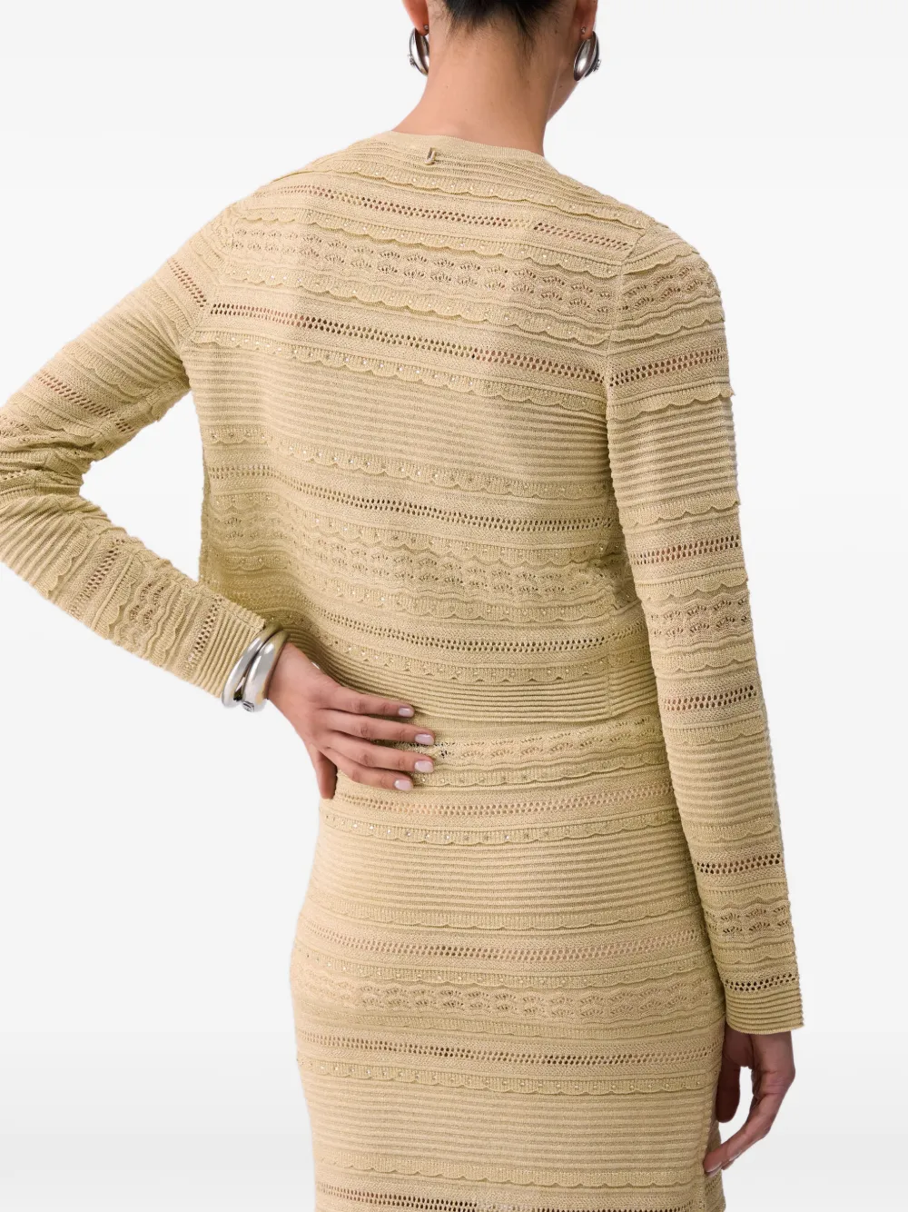 LIU JO Opengewerkt vest met knopen Beige