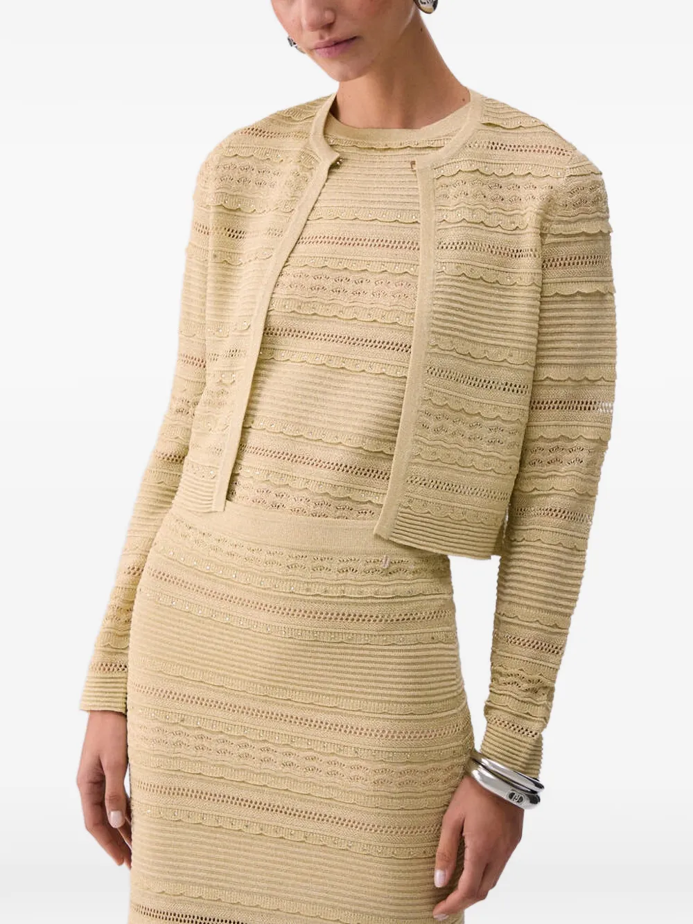 LIU JO Opengewerkt vest Beige