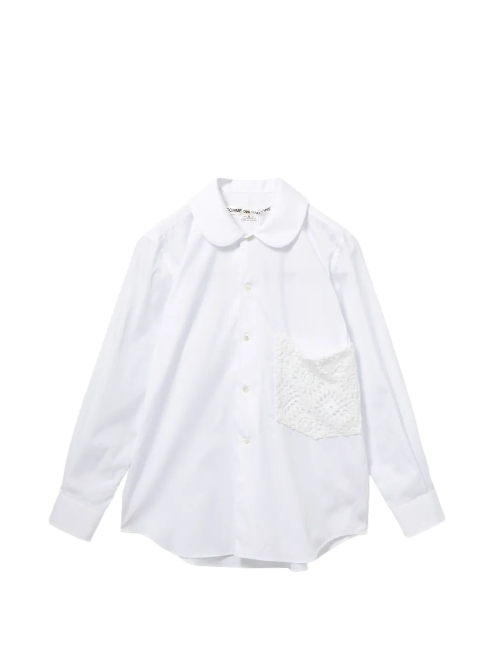 Comme Des Garçons Camicia in cotone con ricamo - Bianco