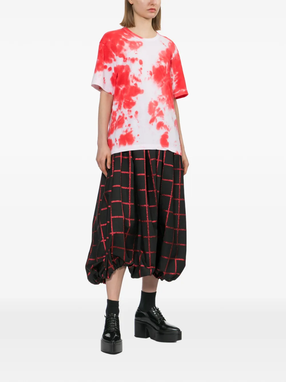 Comme Des Garçons Geruite broek Zwart