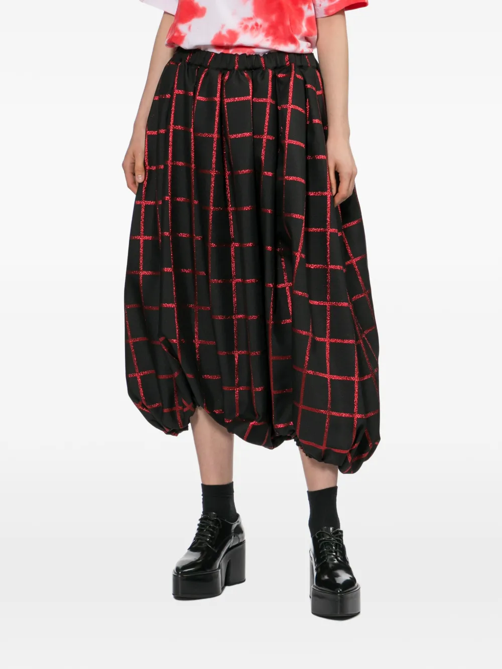 Comme Des Garçons Geruite broek Zwart