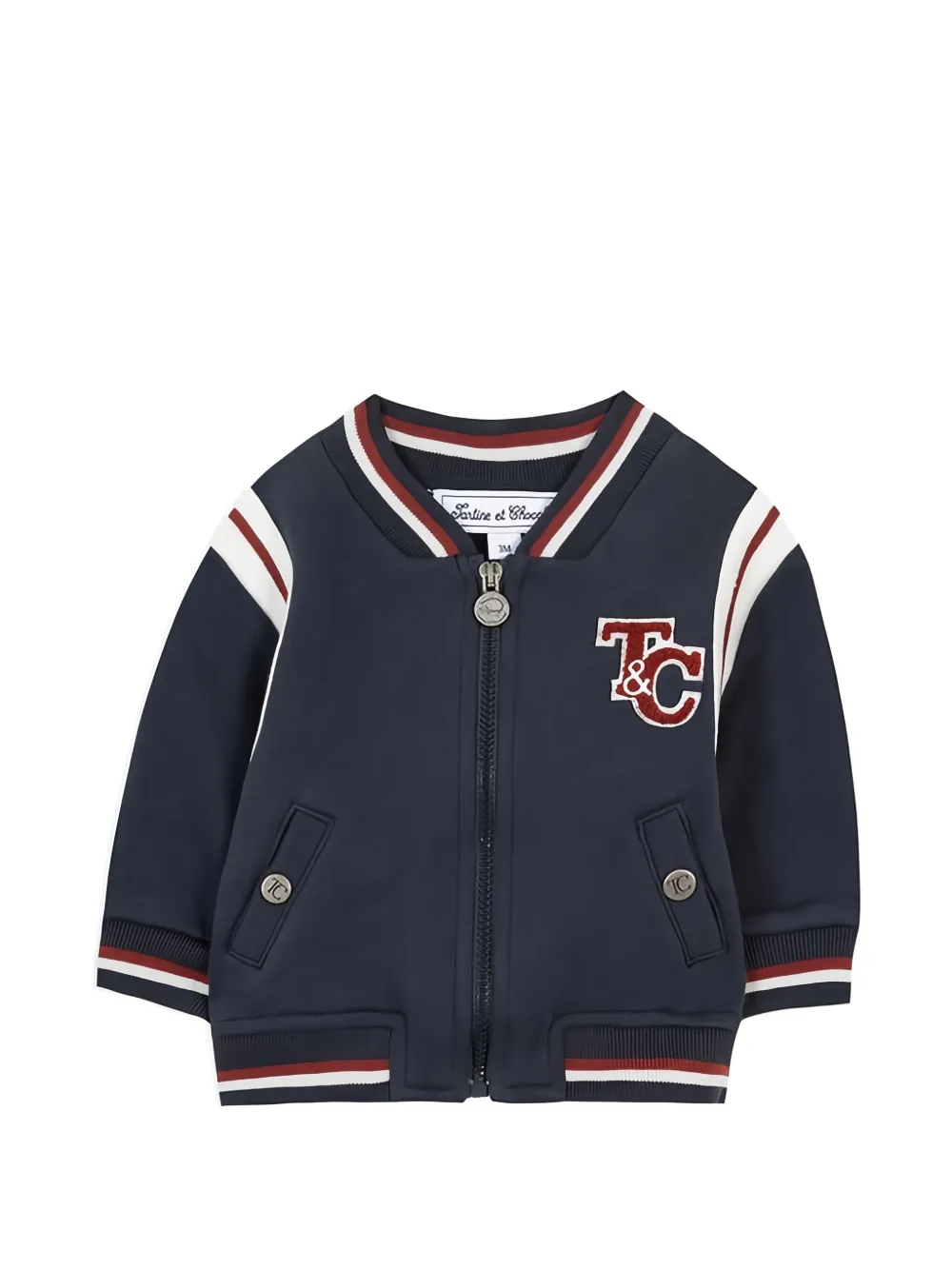 Tartine Et Chocolat striped zip-fastening bomber jacket - Blau