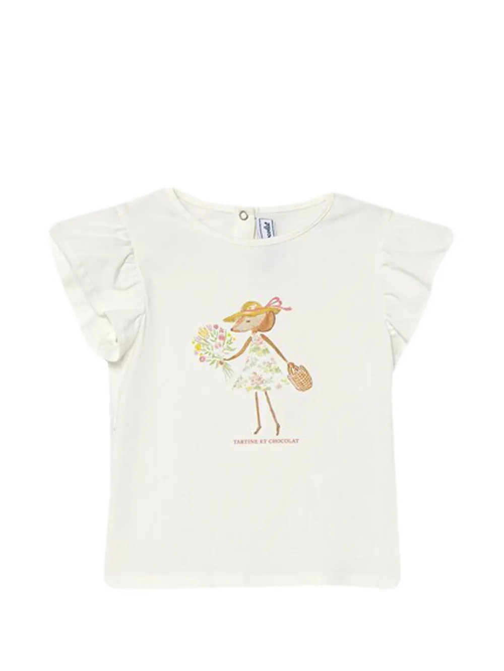 Tartine Et Chocolat ruffled graphic T-shirt - Bianco