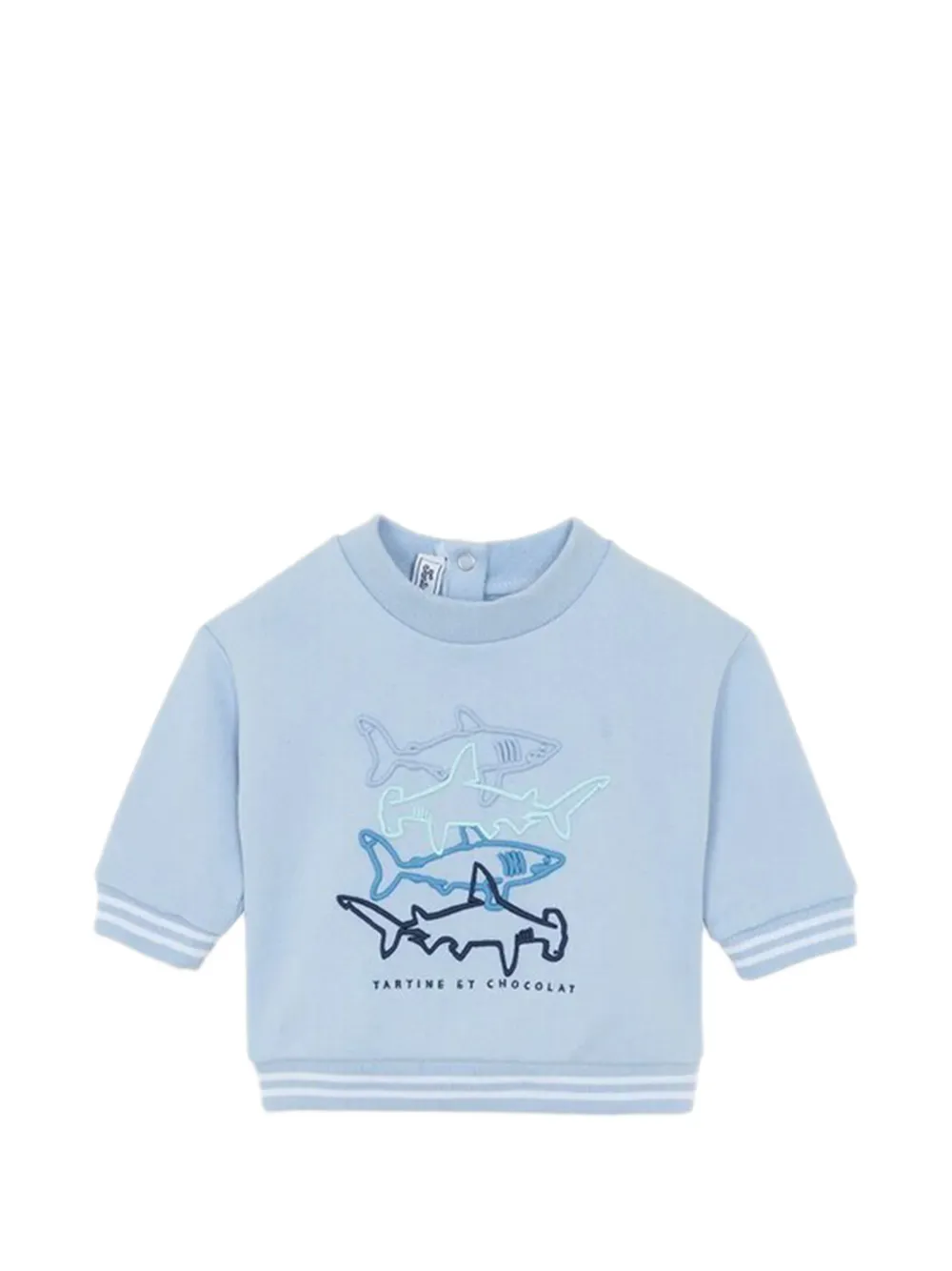 Tartine Et Chocolat shark embroidered sweatshirt - Blu