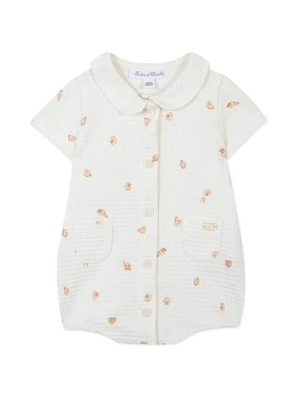 Tartine Et Chocolat seashell-prints cotton romper - Toni neutri