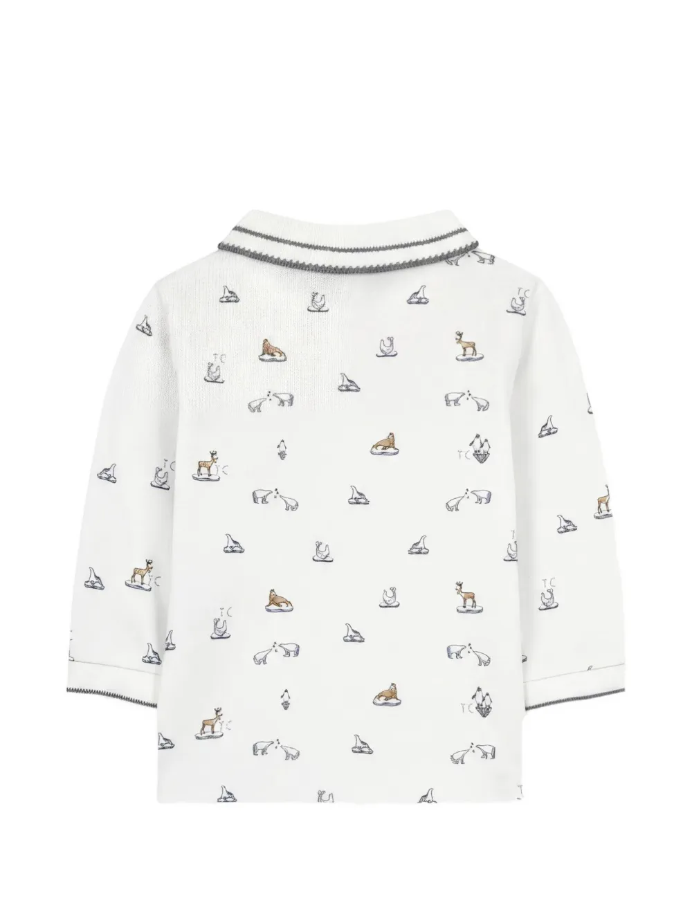 Tartine Et Chocolat Poloshirt met dieren-print en lange mouwen Wit