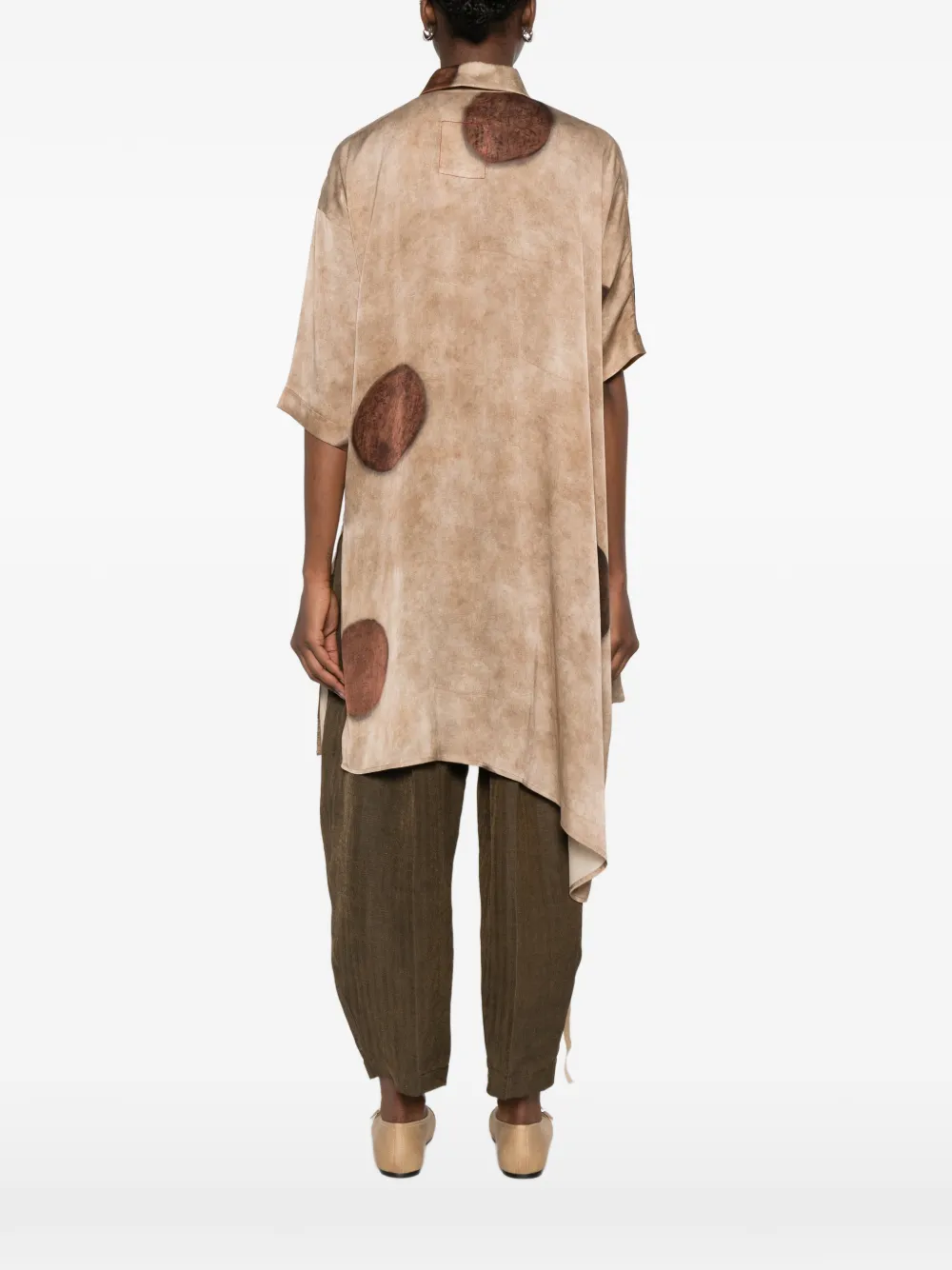 Uma Wang Thetis top met stippen en strikdetail Beige