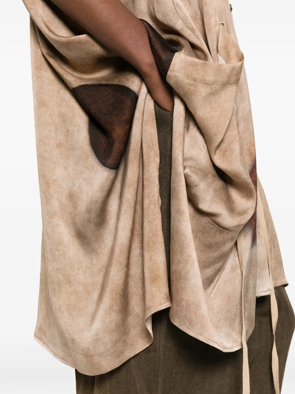 Uma Wang Thetis top met stippen en strikdetail Beige