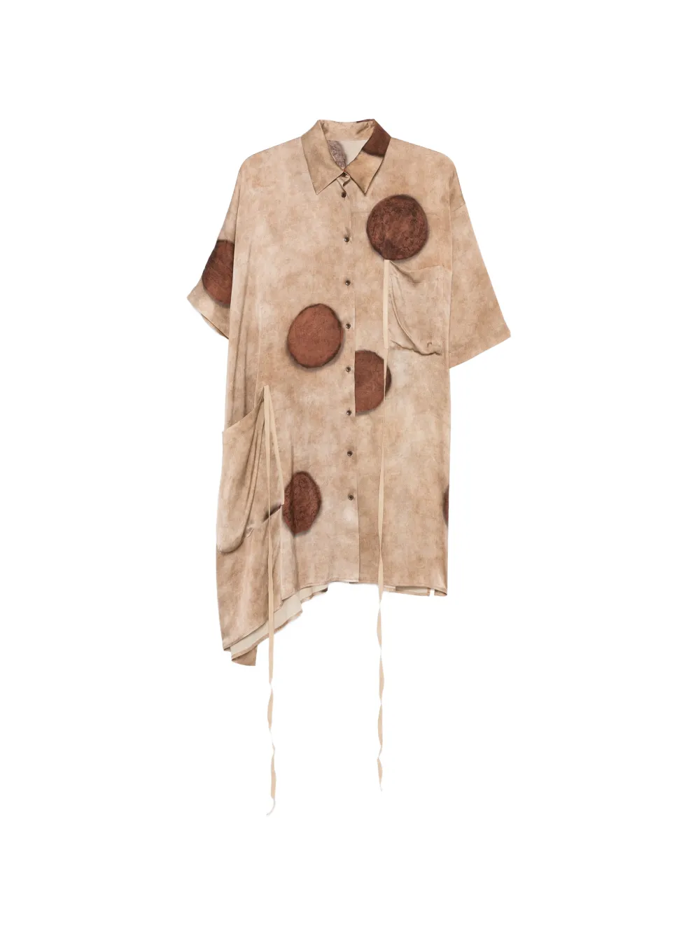 Uma Wang Thetis dot-print tie-detail top - Toni neutri