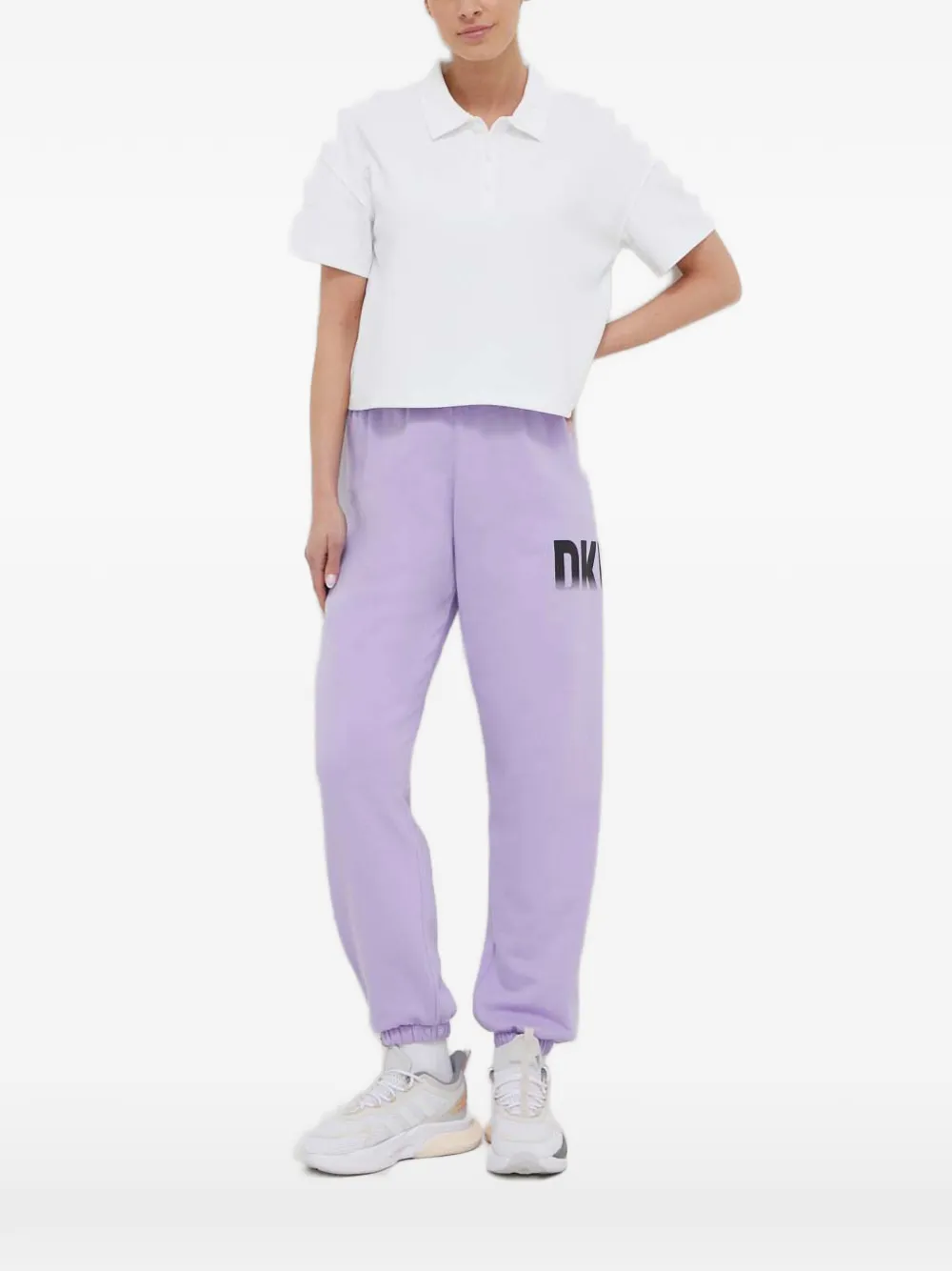 DKNY logo-embroidered polo shirt Wit