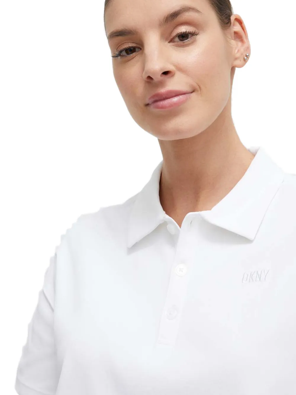 DKNY logo-embroidered polo shirt Wit