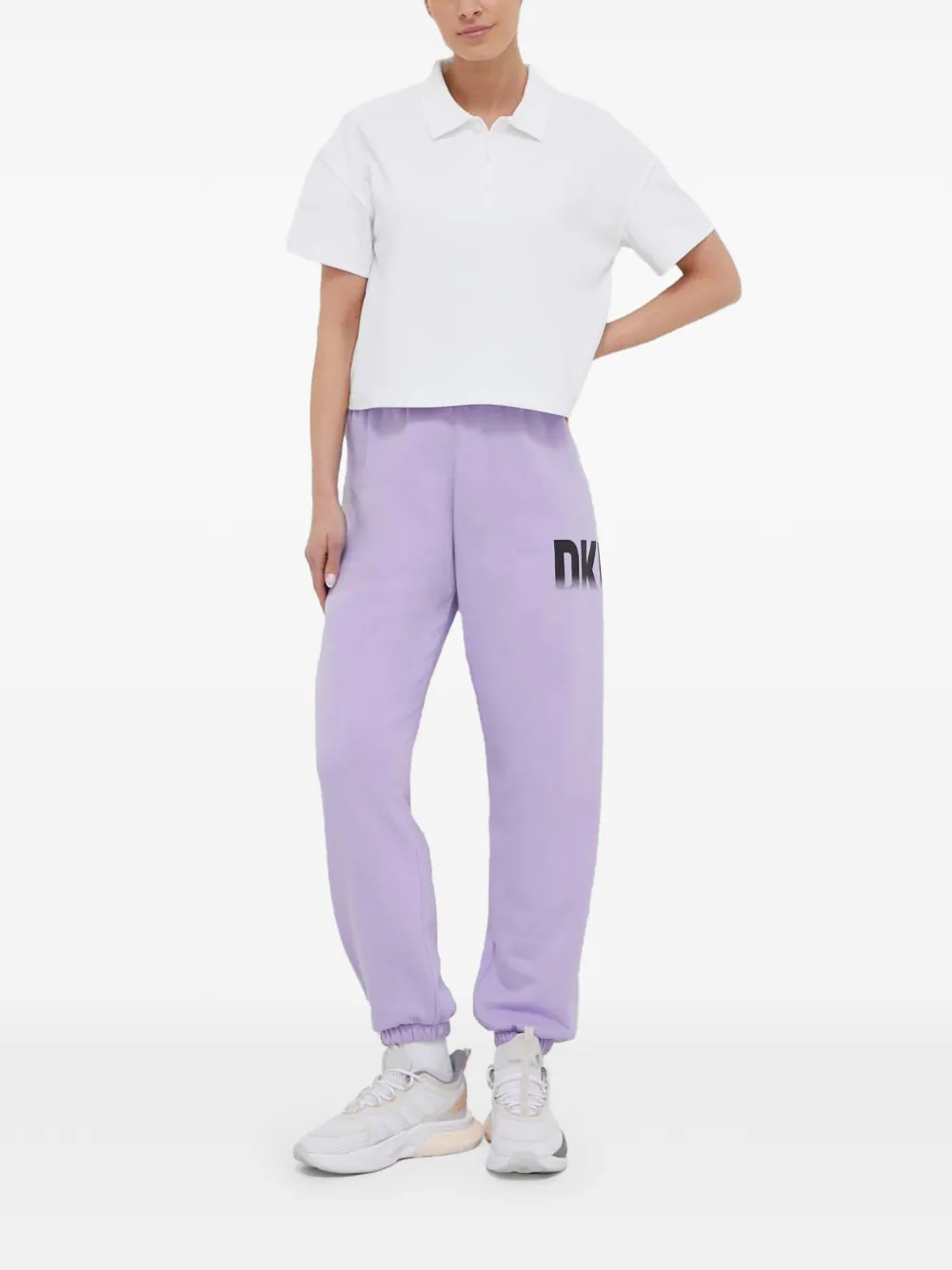 DKNY logo-embroidered polo shirt - Bianco