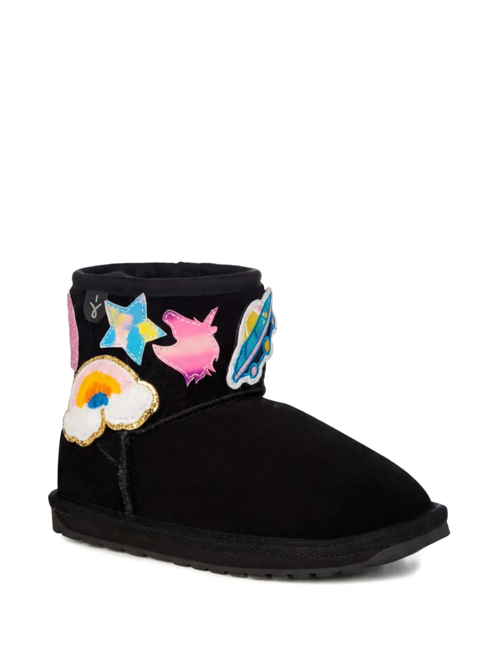 Emu Kids Wallabi Mini appliqué boots - Nero