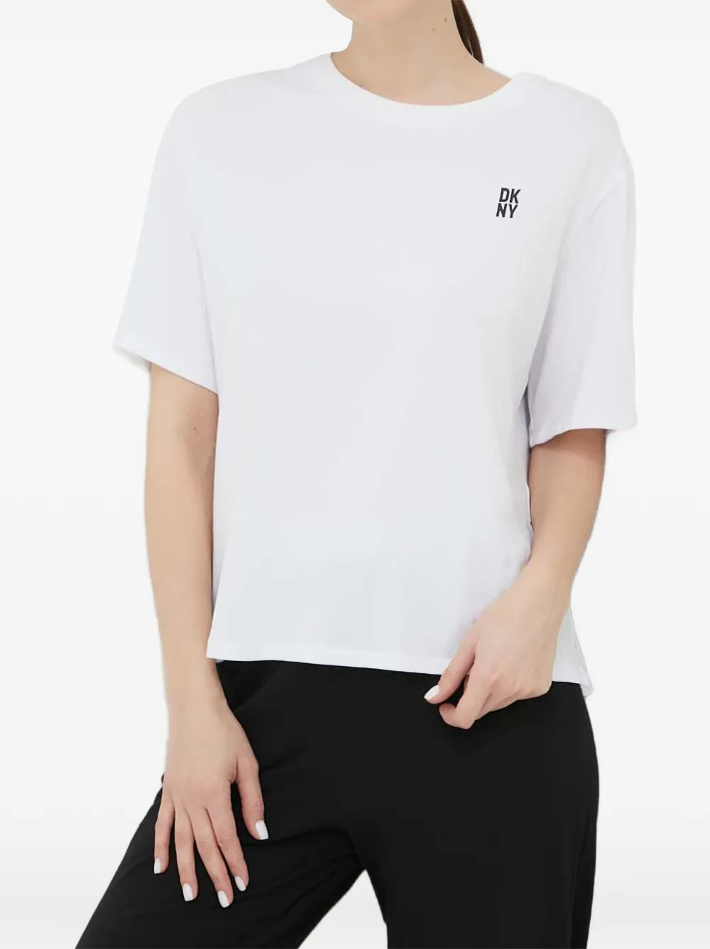 DKNY logo-print pyjama T-shirt - Weiß