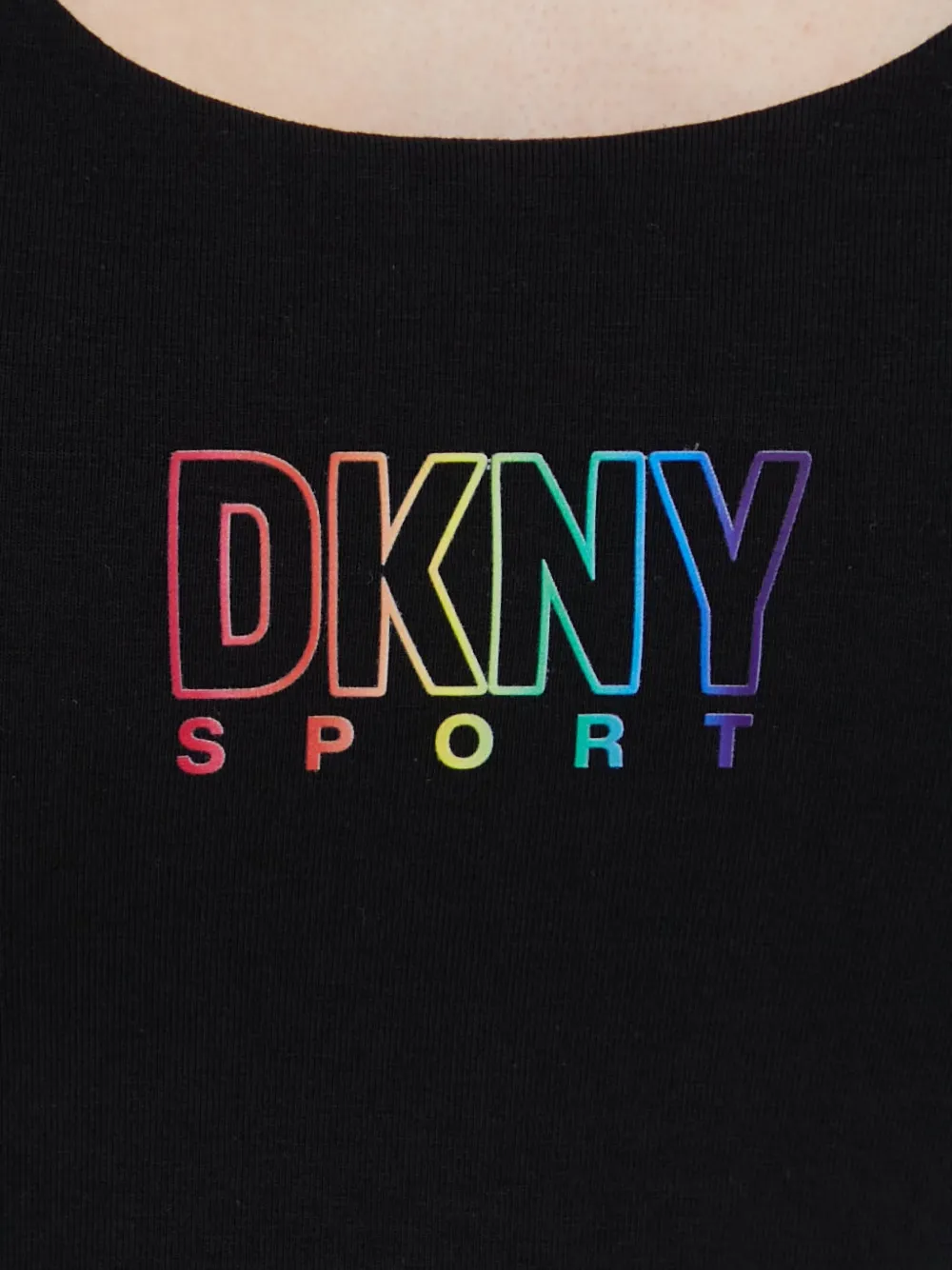 DKNY Cropped racerback top met logo Zwart