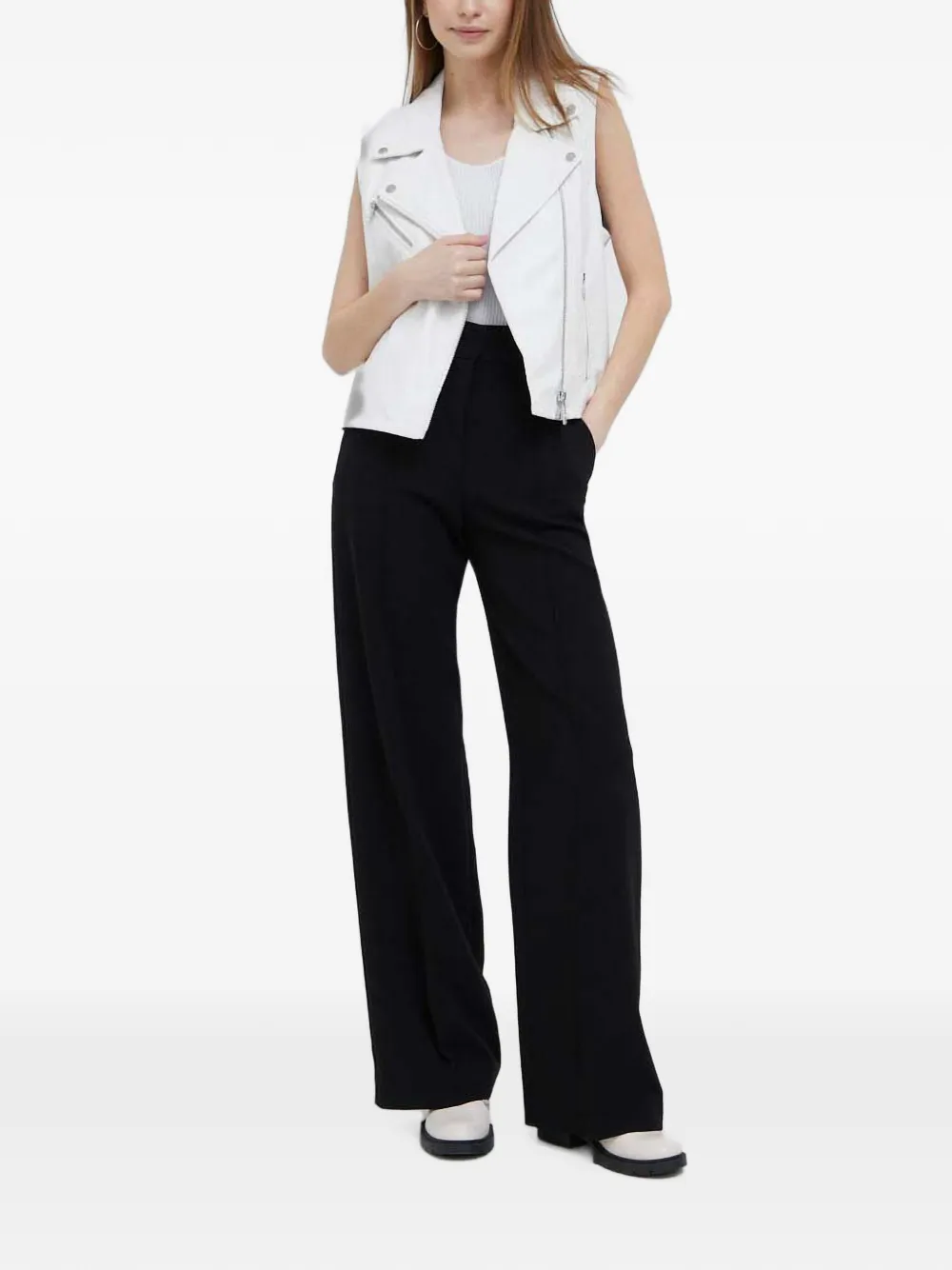DKNY Geribbelde tanktop Wit