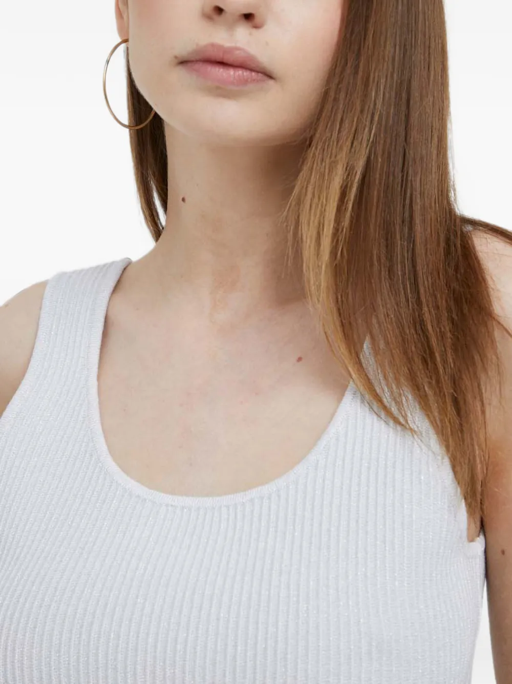 DKNY Geribbelde tanktop Wit