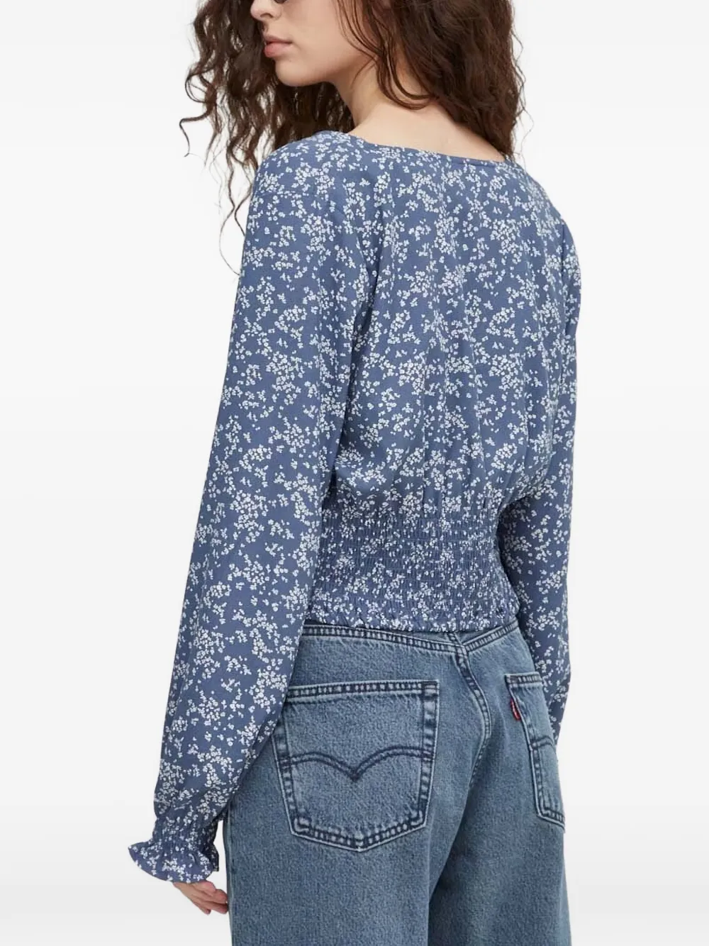 Levi's Tamara blouse met bloemenprint en V-hals Blauw