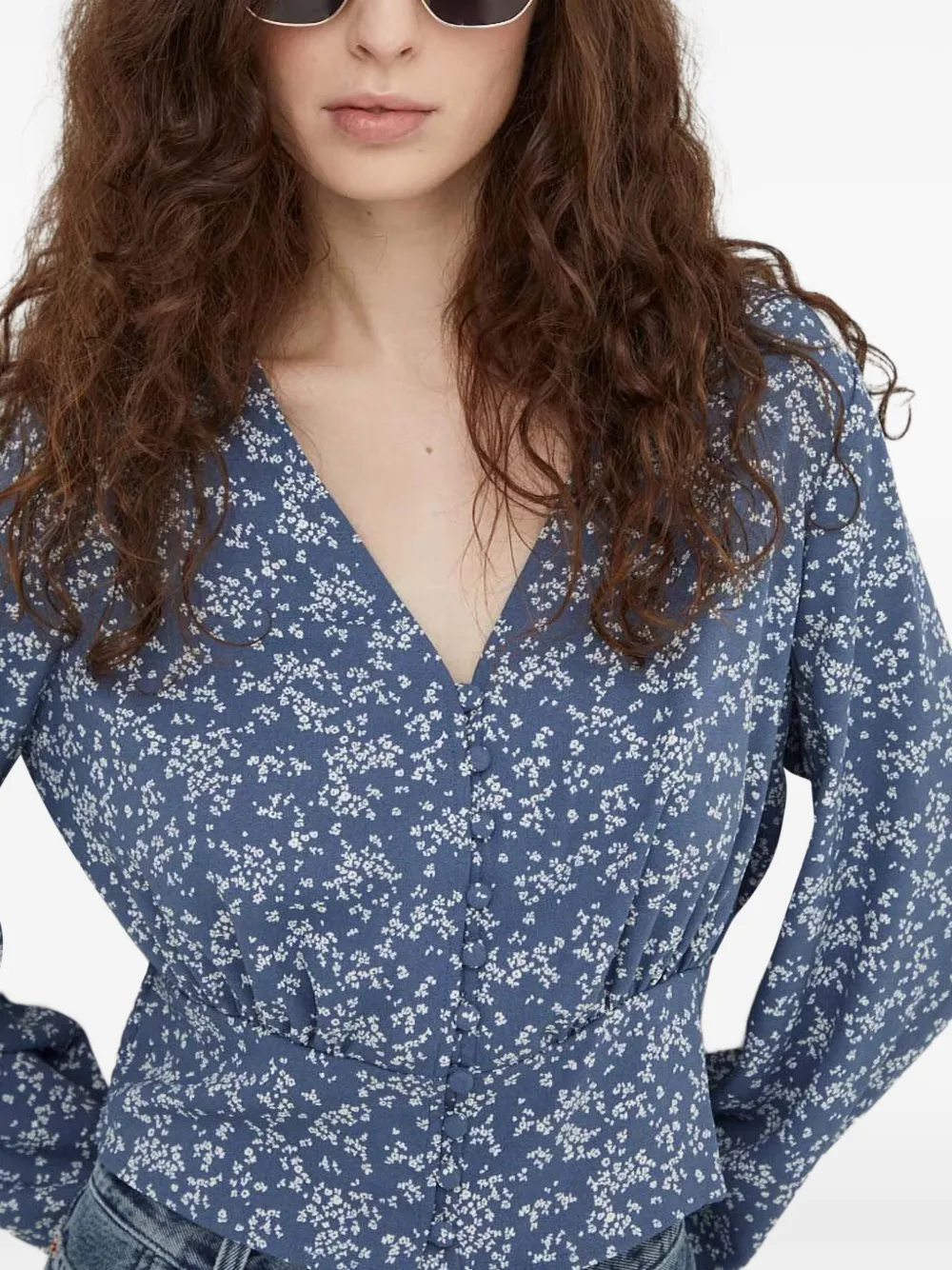 Levi's Tamara blouse met bloemenprint en V-hals Blauw