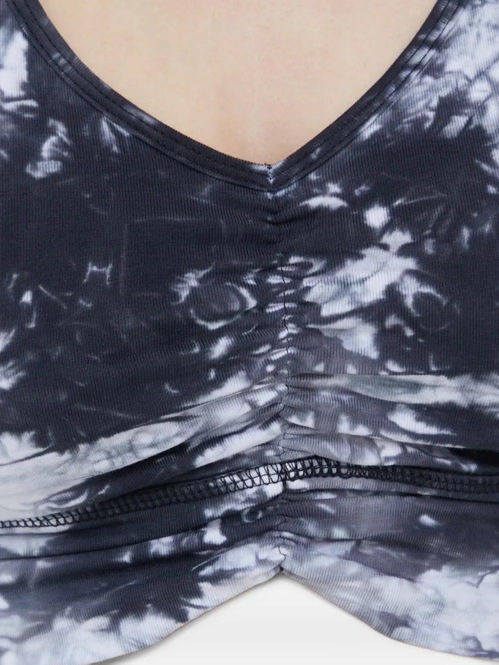 DKNY tie-dye ruched sports bra Zwart