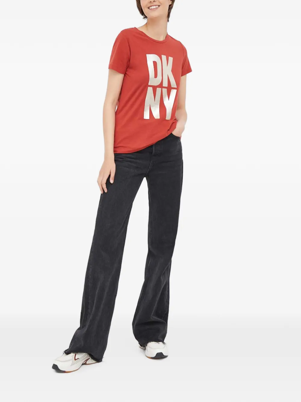 DKNY T-shirt met logoprint Rood