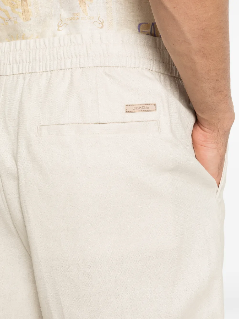 Calvin Klein Shorts met elastische tailleband Beige
