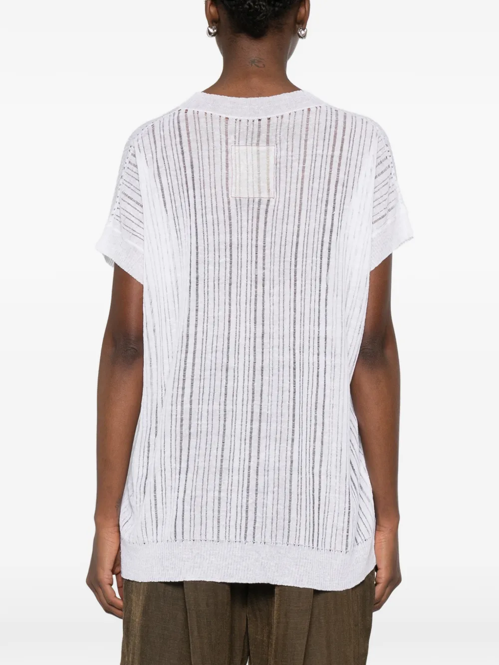 Uma Wang Top met V-hals Wit