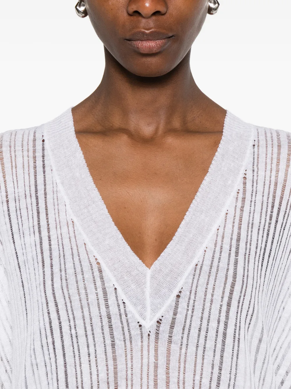 Uma Wang Top met V-hals Wit
