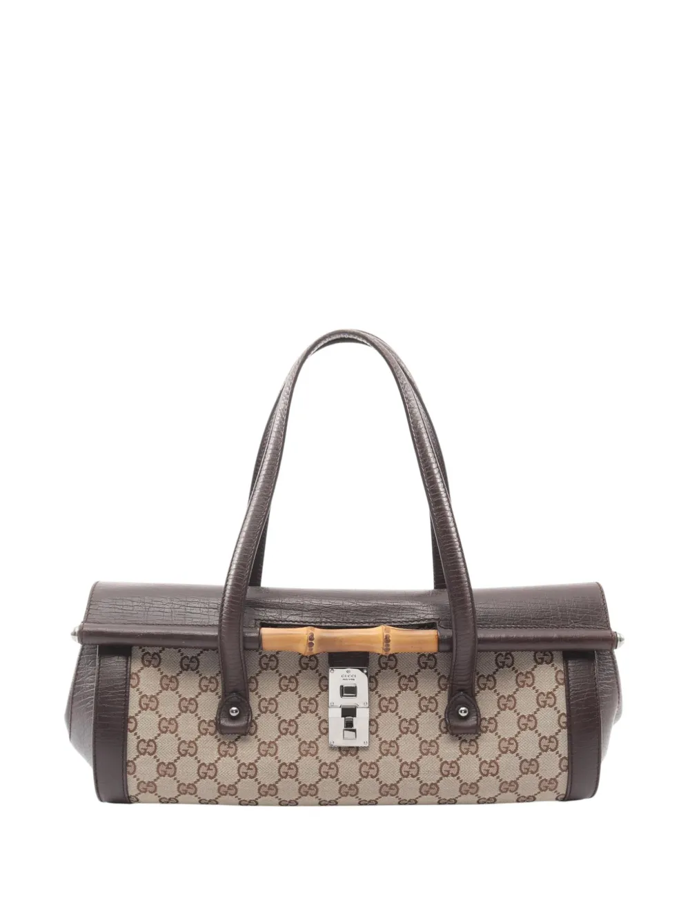 Gucci Pre-Owned 2000-2015 GG Canvas Bamboo Bullet shoulder bag - Marrone