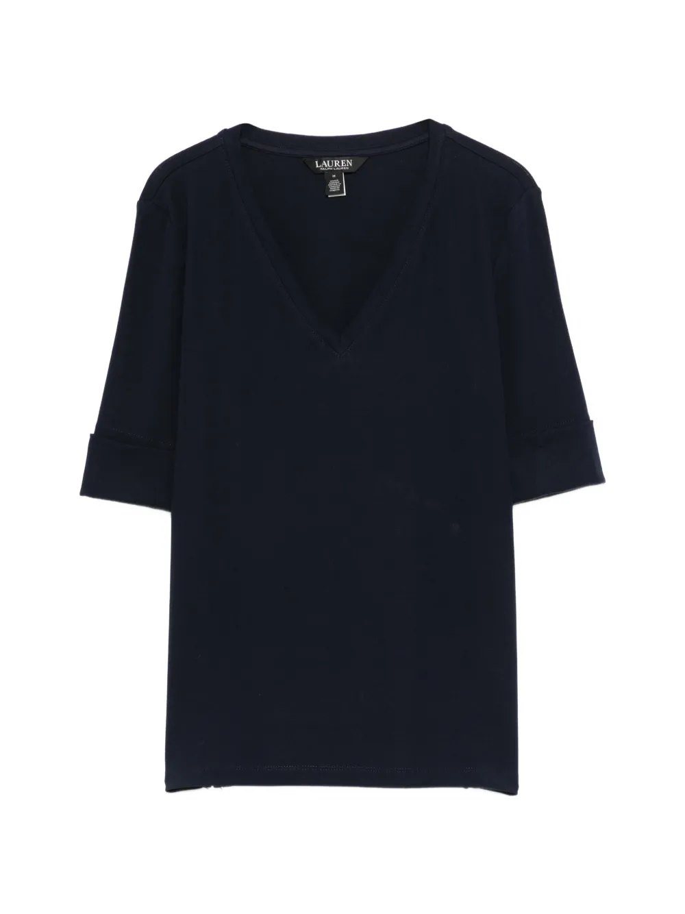 Lauren Ralph Lauren cuffed V-neck T-shirt - Blu