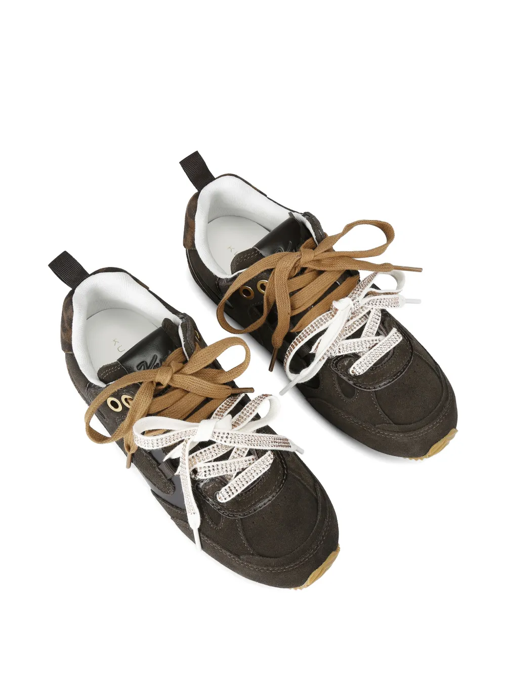 Kurt Geiger London Sneakers verfraaid met kristallen en luipaardprint Bruin