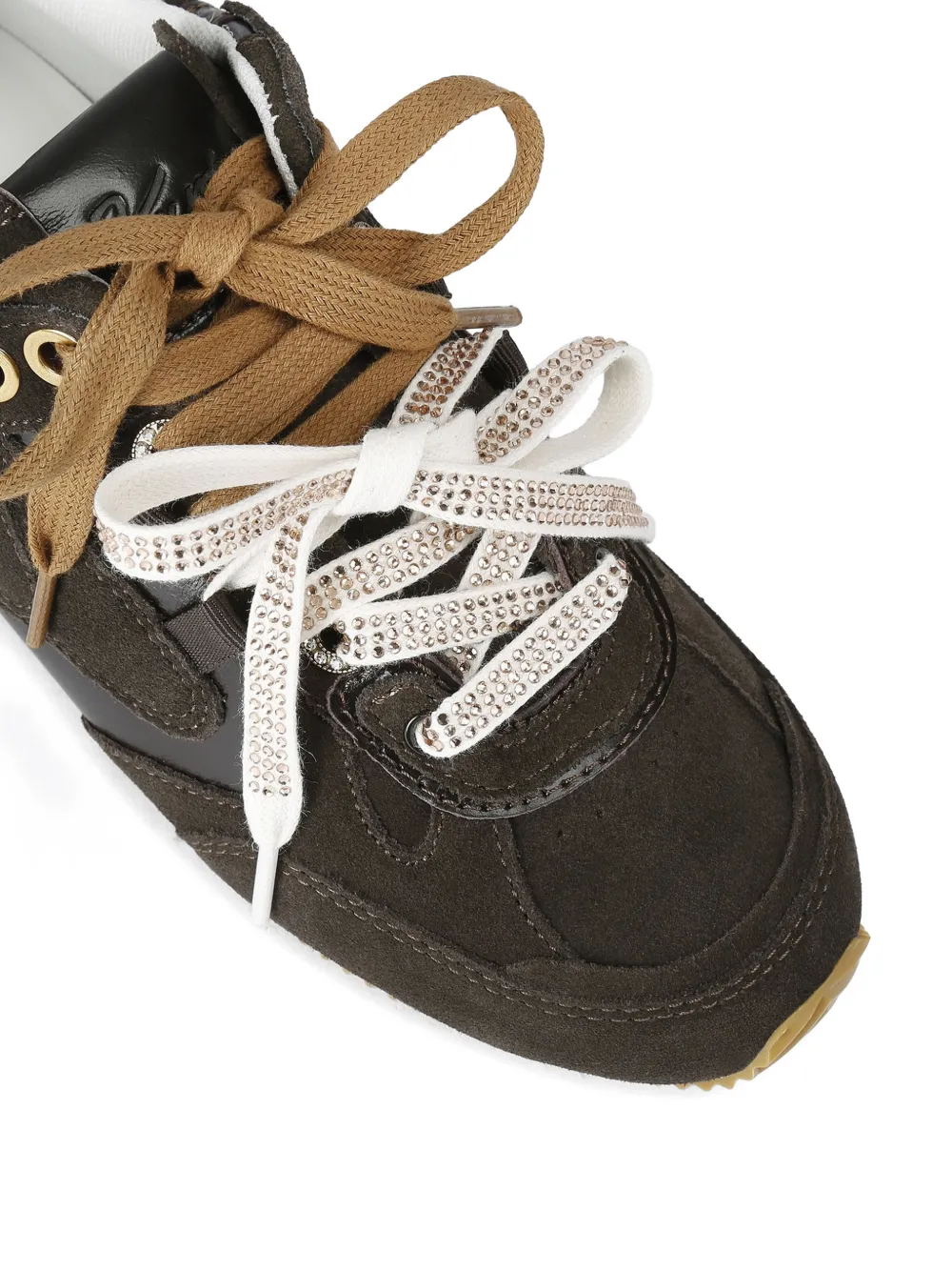 Kurt Geiger London Sneakers verfraaid met kristallen en luipaardprint Bruin