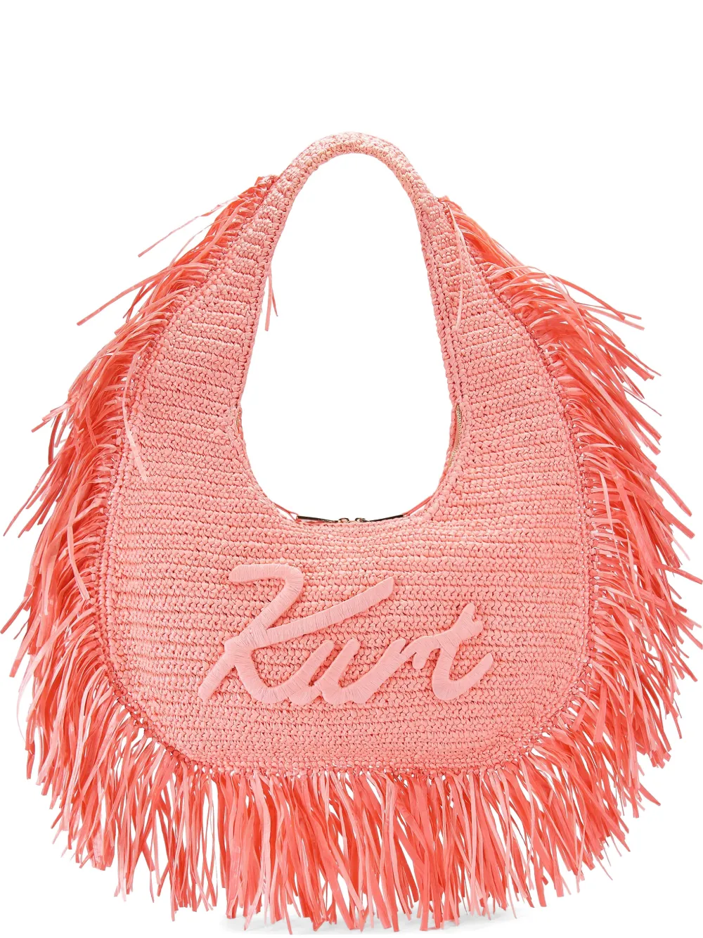 Kurt Geiger Large Kurt Hobo Fringe Tote Bag In Pink