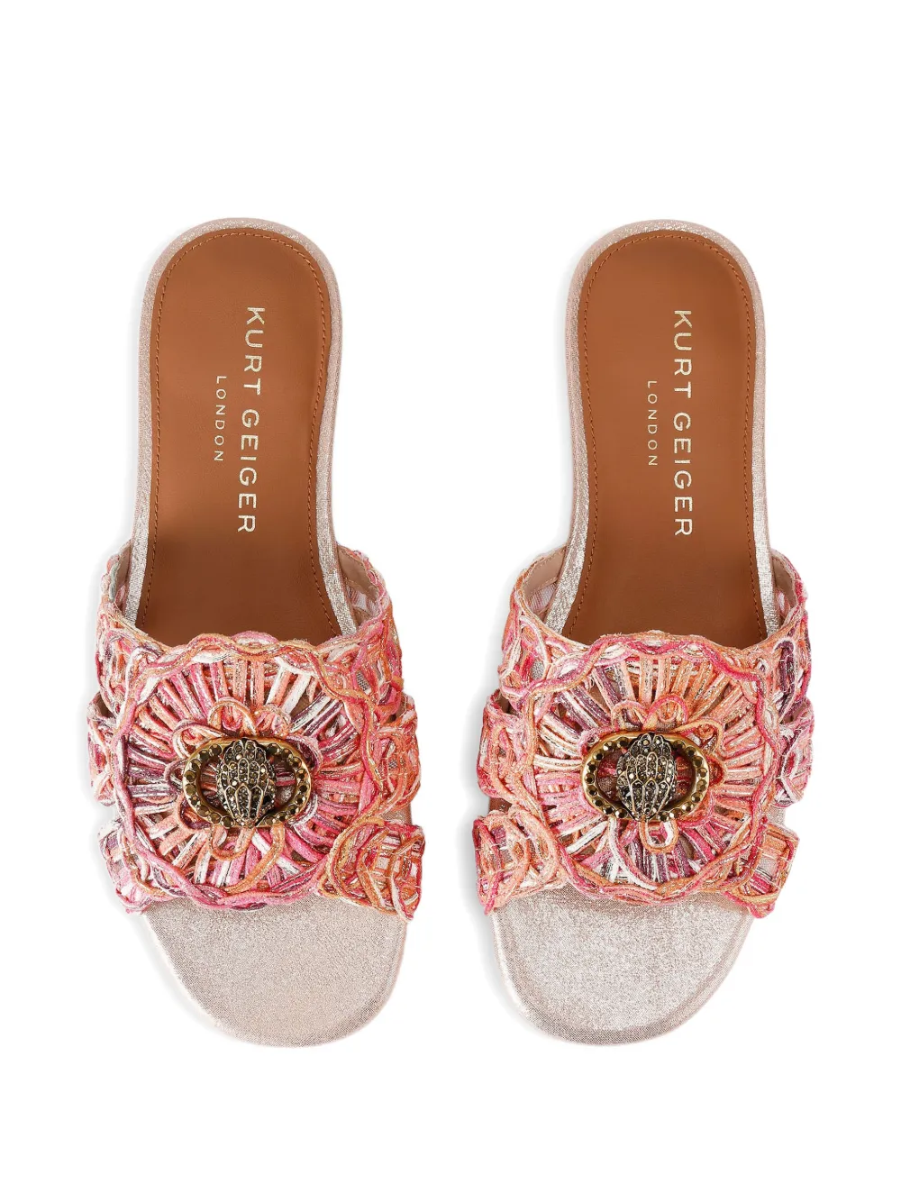 Kurt Geiger London Geweven verfraaide loafers Roze