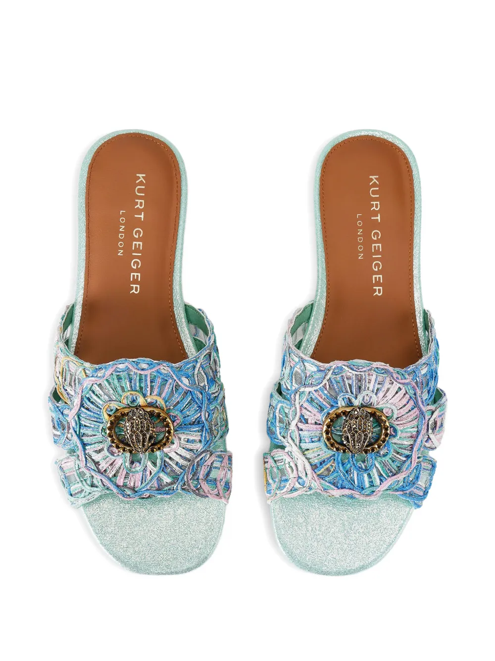 Kurt Geiger London Geweven sandalen met adelaarshoofd Blauw