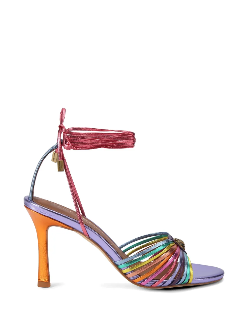 Kurt Geiger London Sandalen met meerdere bandjes hak en striksluiting Paars