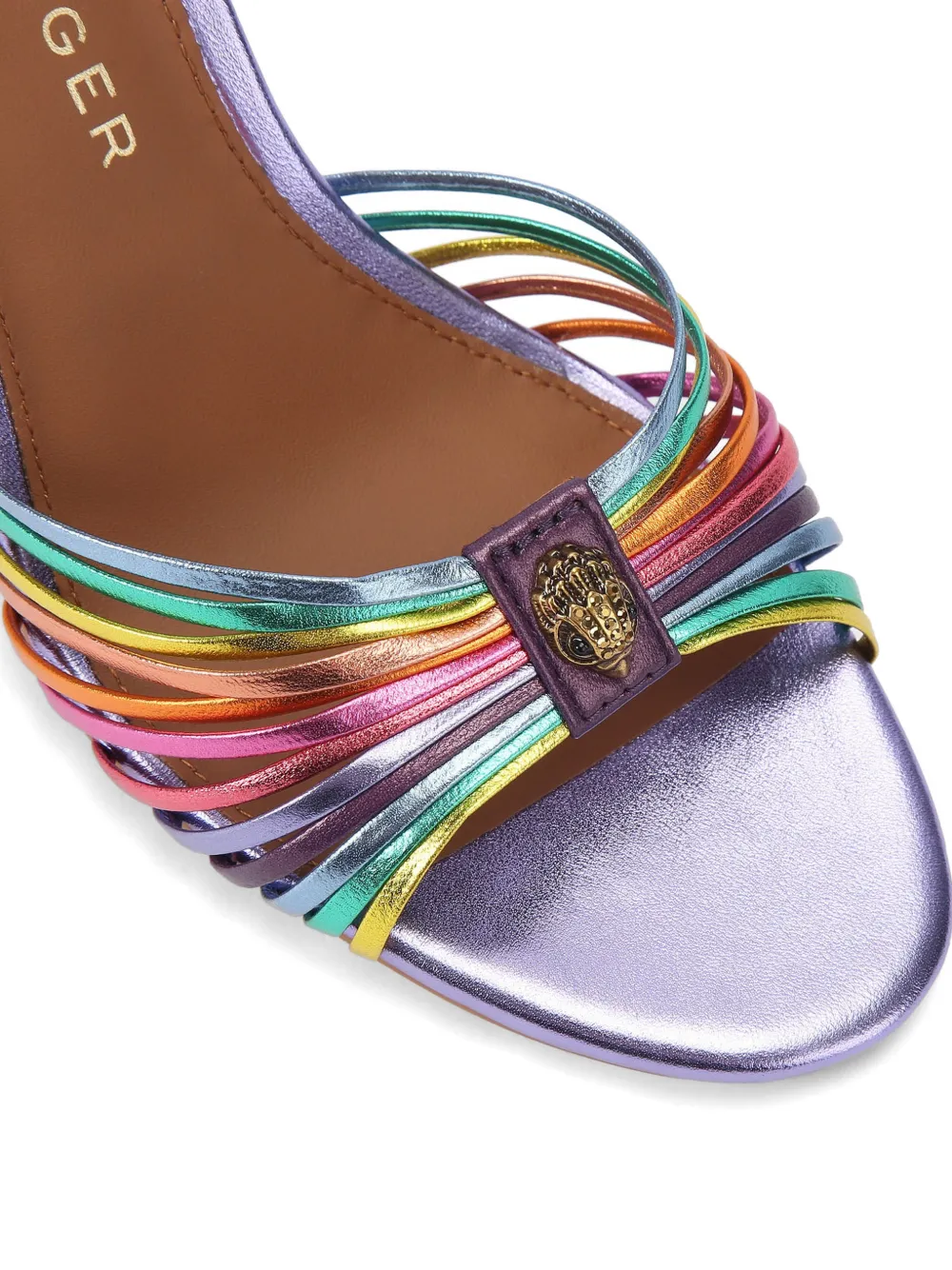 Kurt Geiger London Sandalen met meerdere bandjes hak en striksluiting Paars